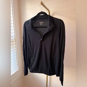 Mondetta Performance Luxury Black Quarter Zip Athletic Top Size Large